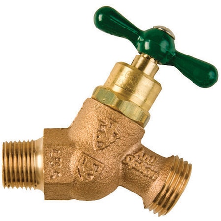 Arrowhead Brass Arrowhead 1/2 in. MIP X 3/4 in. MHT Anti-Siphon Brass No-Kink Hose Bibb 261LF